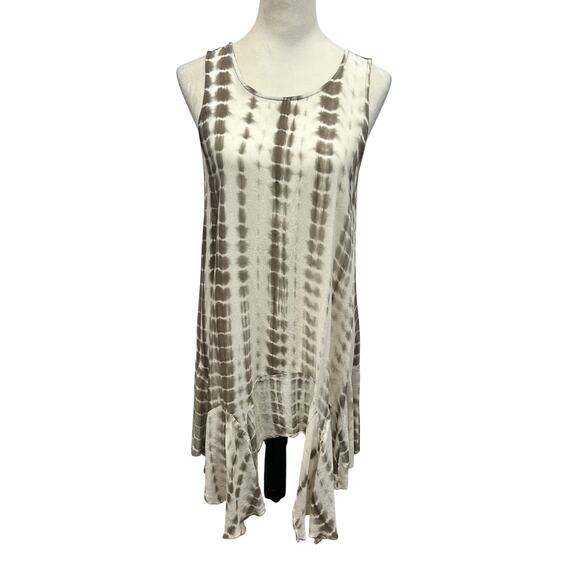 Boho Festival Tie Dye Tunic Top Umgee USA Ruffle Hem Large - Picture 1 of 7